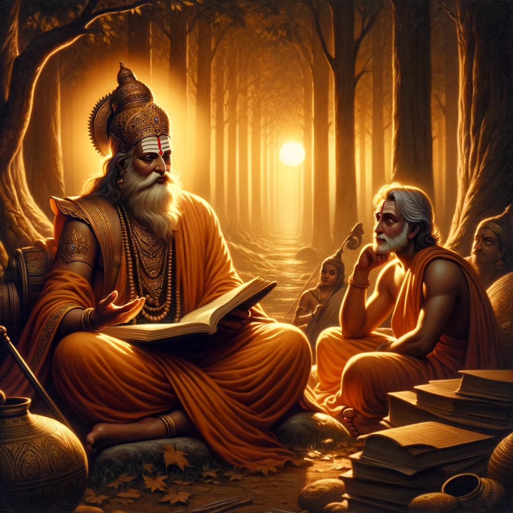 The Sage Narada Summarizes the Ramayana to Valmiki